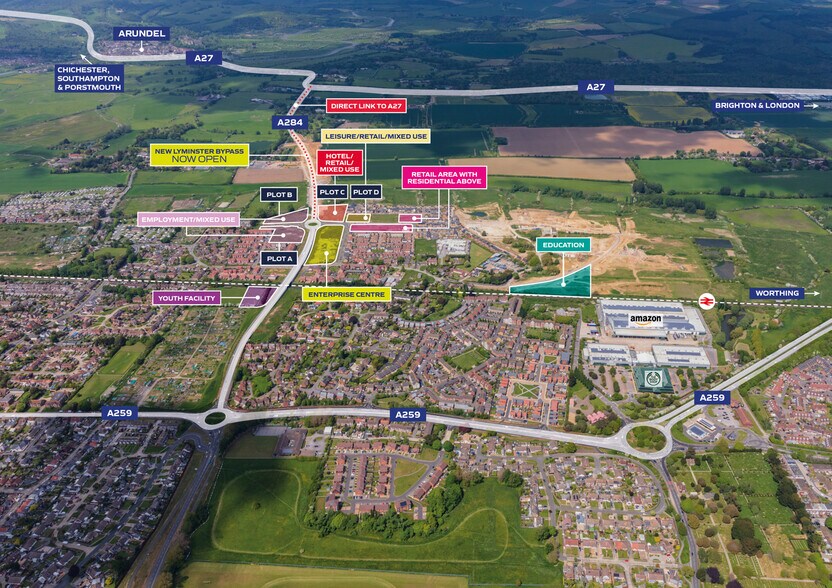 Toddington Ln, Littlehampton en venta - Vista aérea - Imagen 2 de 2