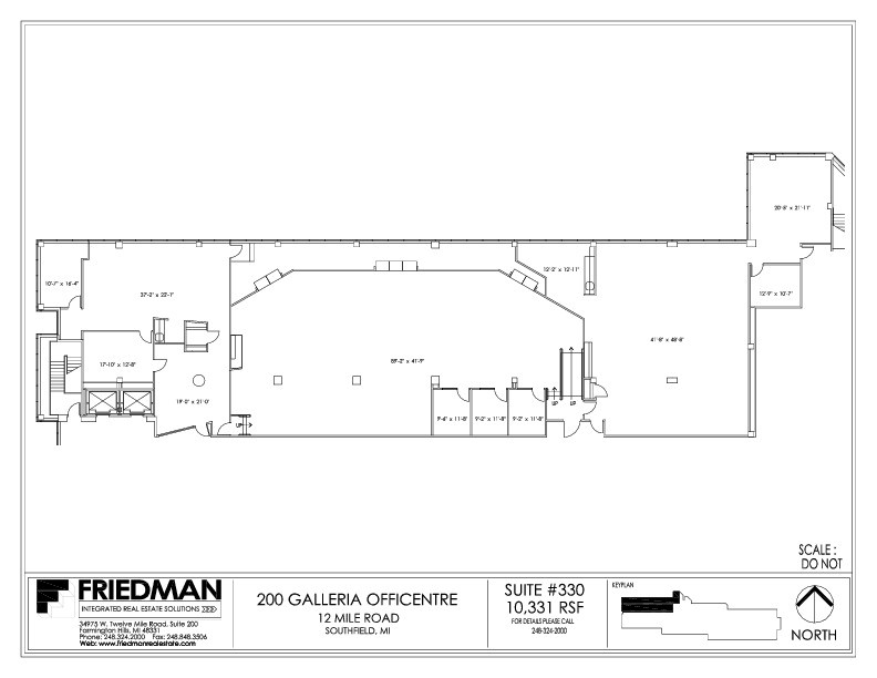 200 Galleria Officentre, Southfield, MI en venta Plano de la planta- Imagen 1 de 2