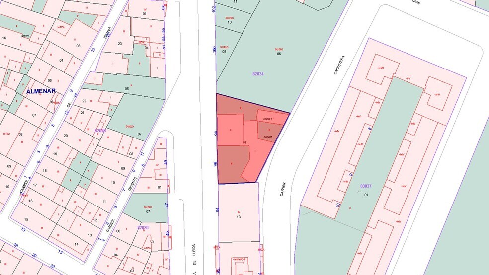 Terreno en Almenar, Lérida en venta - Plano de solar - Imagen 3 de 4