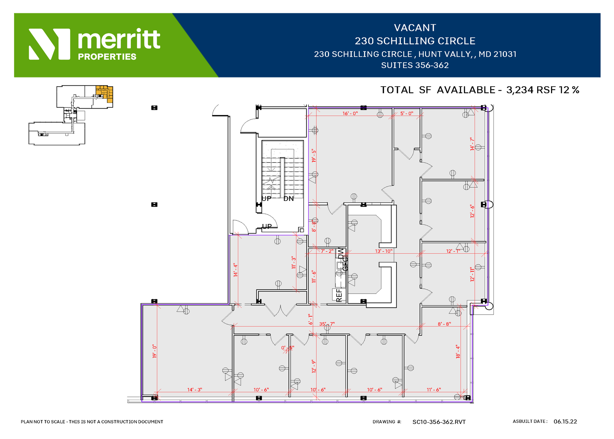 215 Schilling Cir, Hunt Valley, MD en alquiler Plano de la planta- Imagen 1 de 2