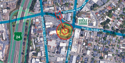 5011-5055 Telegraph Ave, Oakland, CA - VISTA AÉREA  vista de mapa - Image1