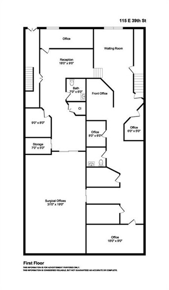 113 + 115 East 39th Street cartera de 2 inmuebles en venta en LoopNet.es - Plano de la planta - Imagen 2 de 8