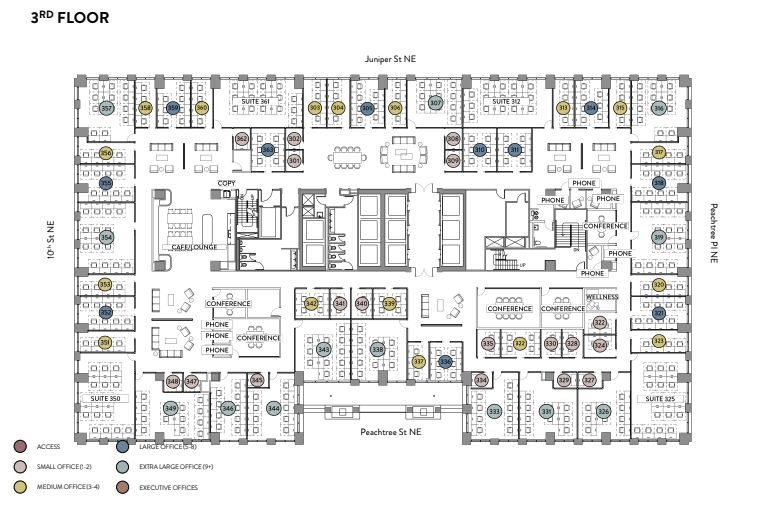 999 Peachtree St NE, Atlanta, GA en alquiler Plano de la planta- Imagen 1 de 2