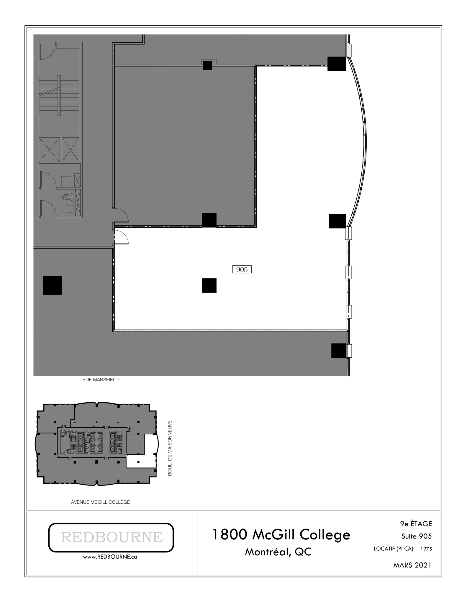 1800 Av McGill College, Montréal, QC en alquiler Plano del sitio- Imagen 1 de 1