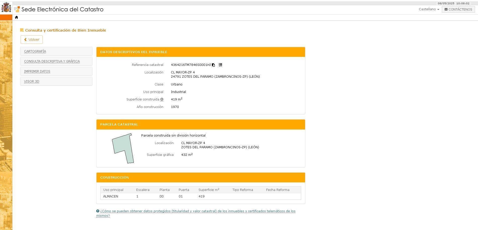 Nave en Zotes del Páramo, León en venta Foto del edificio- Imagen 1 de 8