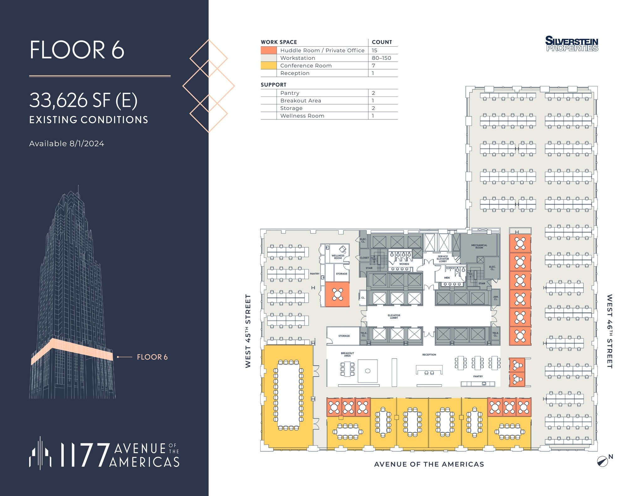 1177 Avenue Of The Americas, New York, NY en alquiler Plano de la planta- Imagen 1 de 2