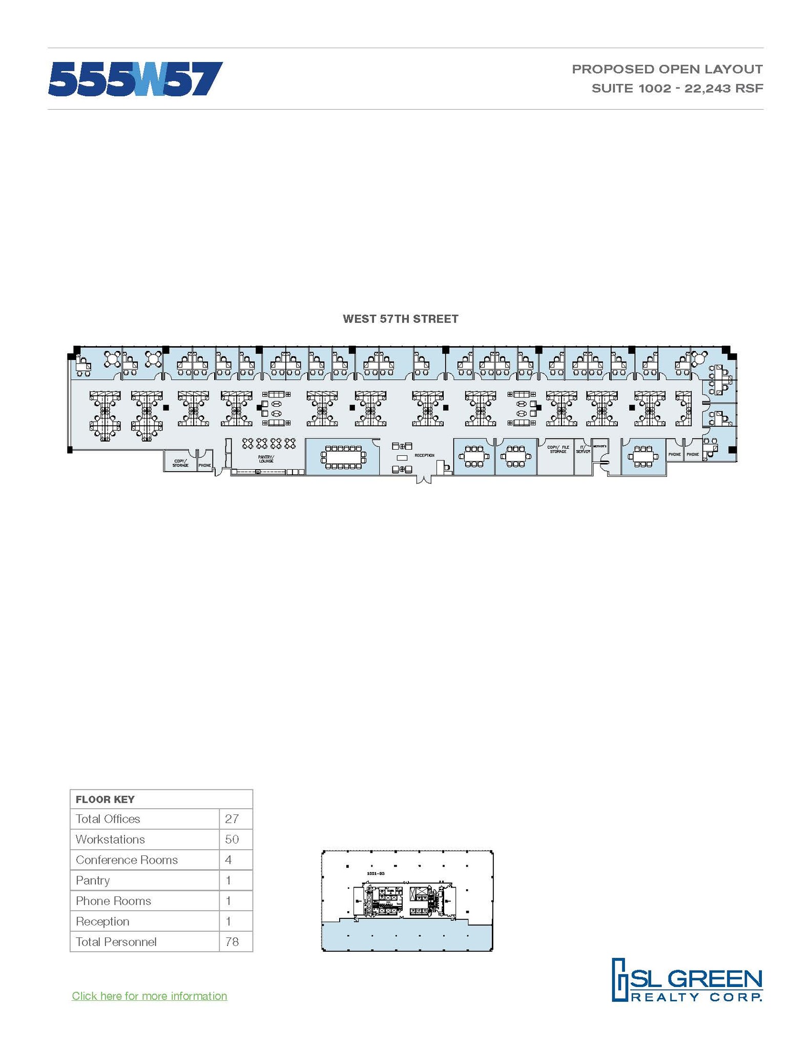 555 W 57th St, New York, NY en alquiler Plano de la planta- Imagen 1 de 3