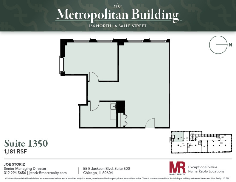 134 N LaSalle St, Chicago, IL en alquiler Plano de la planta- Imagen 1 de 5