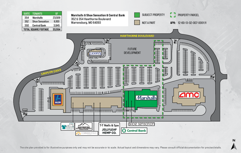 350-354 Hawthorne Blvd, Warrensburg, MO en venta - Plano del sitio - Imagen 2 de 4