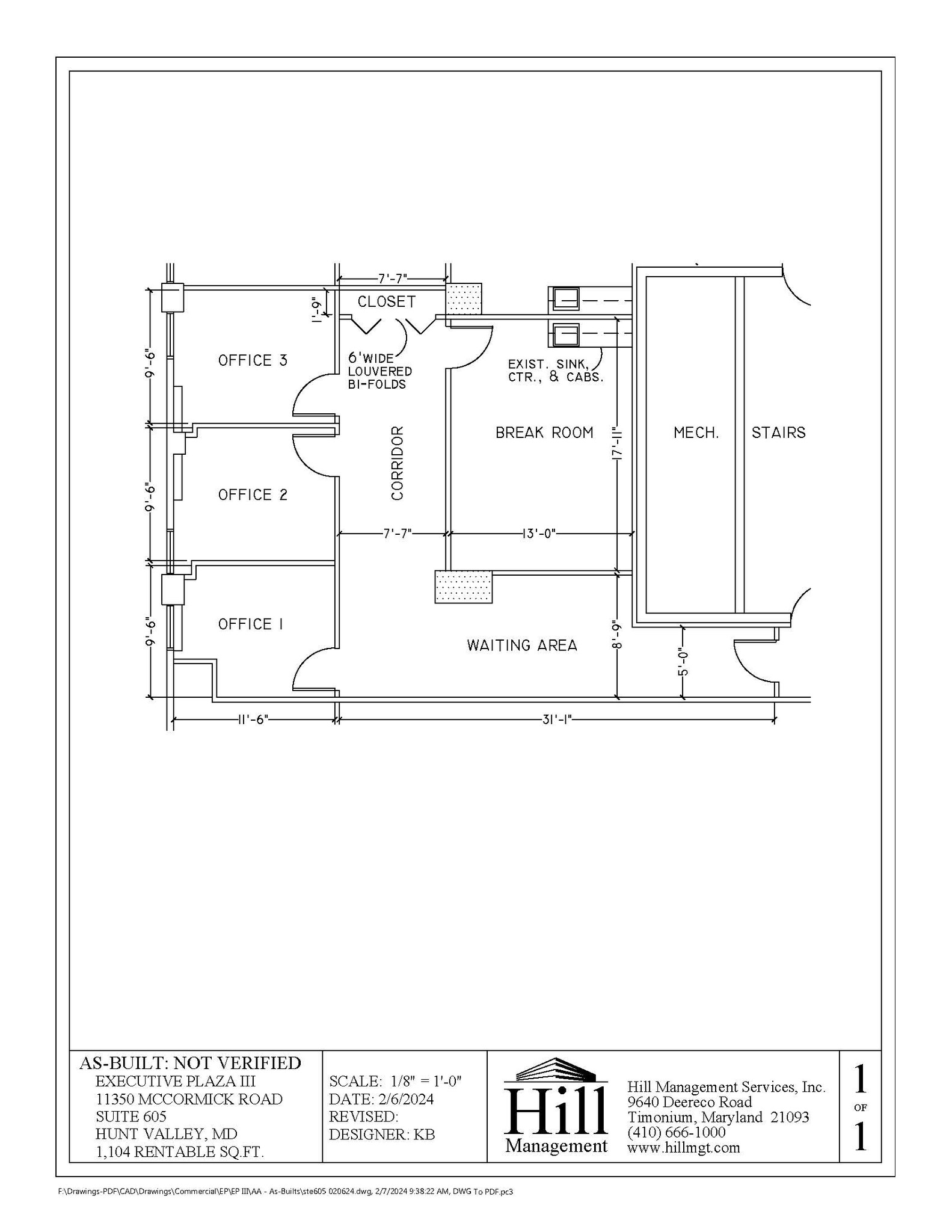 11350 McCormick Rd, Hunt Valley, MD en alquiler Plano de la planta- Imagen 1 de 1