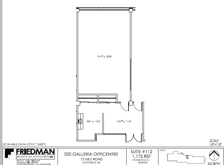 200 Galleria Officentre, Southfield, MI en venta Plano de la planta- Imagen 1 de 2