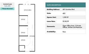 681 Encinitas Blvd, Encinitas, CA en alquiler Plano de la planta- Imagen 1 de 1