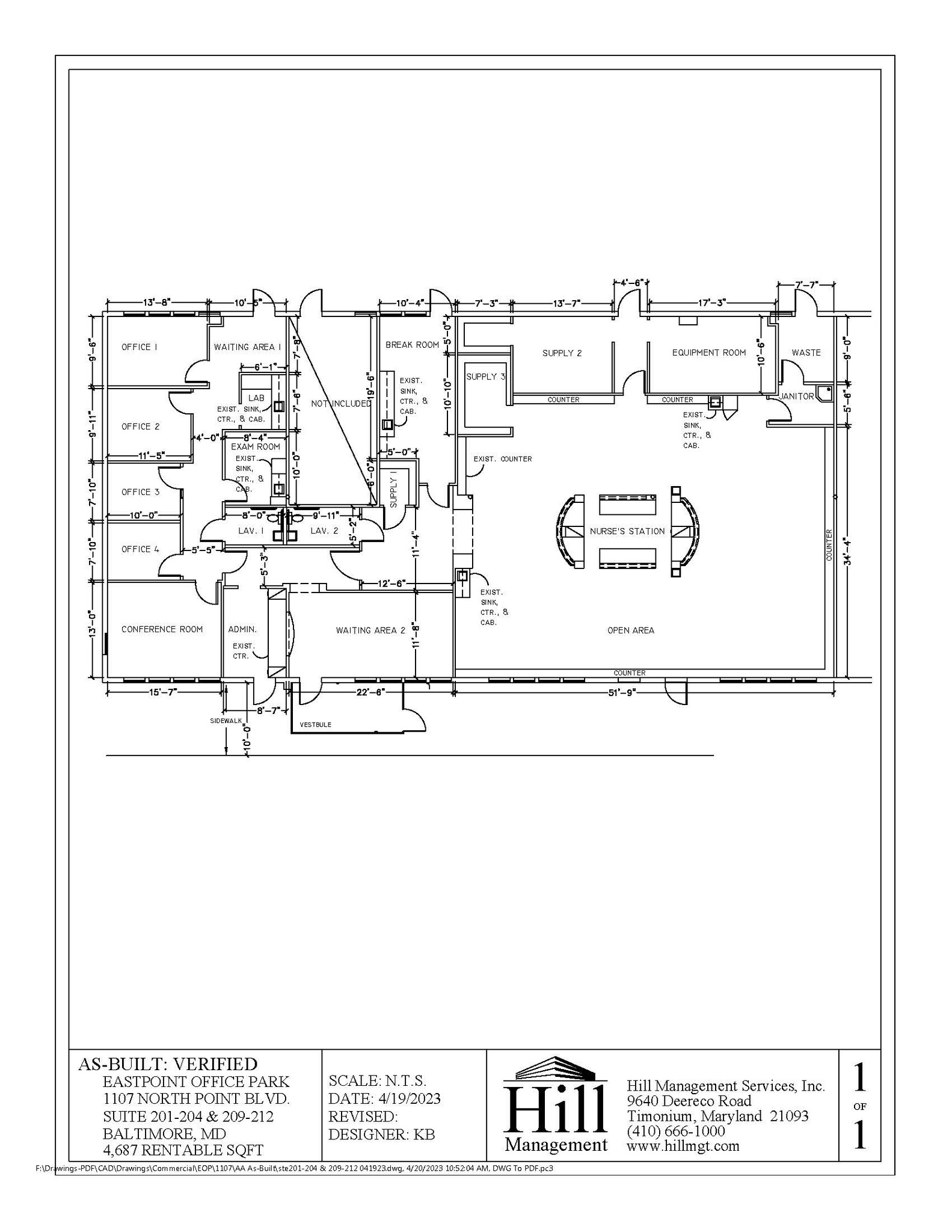 1107 N Point Blvd, Baltimore, MD en alquiler Plano de la planta- Imagen 1 de 1