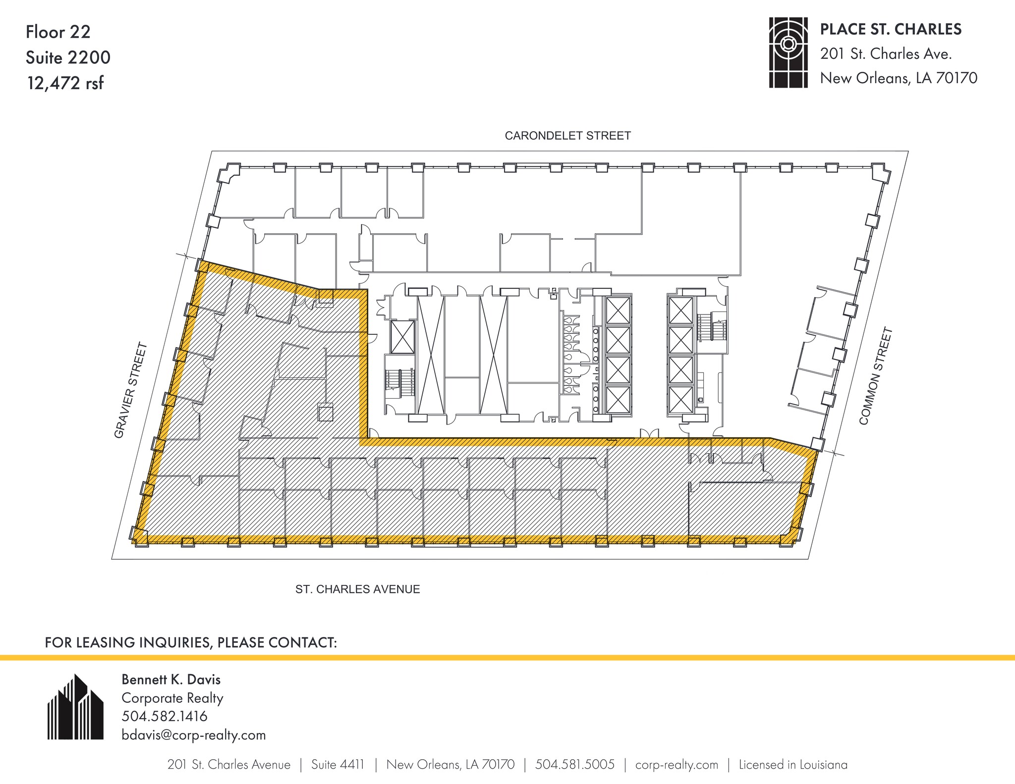 201 St. Charles Ave, New Orleans, LA en alquiler Plano del sitio- Imagen 1 de 1