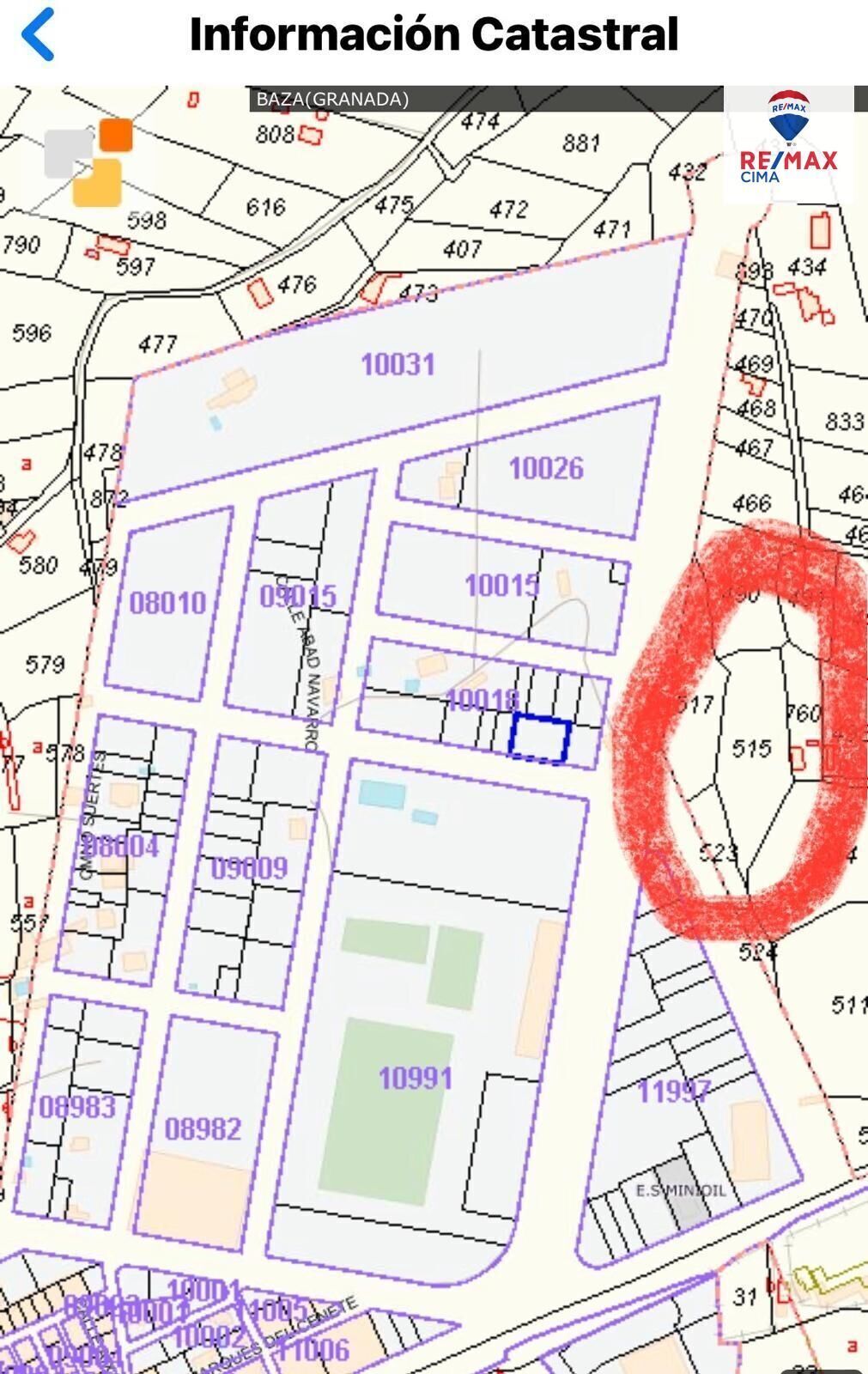 Terreno en Baza, Granada en venta Plano de la planta- Imagen 1 de 8