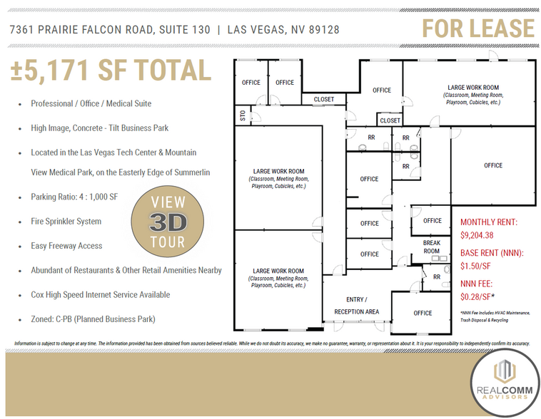 7361 Prairie Falcon Rd, Las Vegas, NV en alquiler - Plano de la planta - Imagen 3 de 4