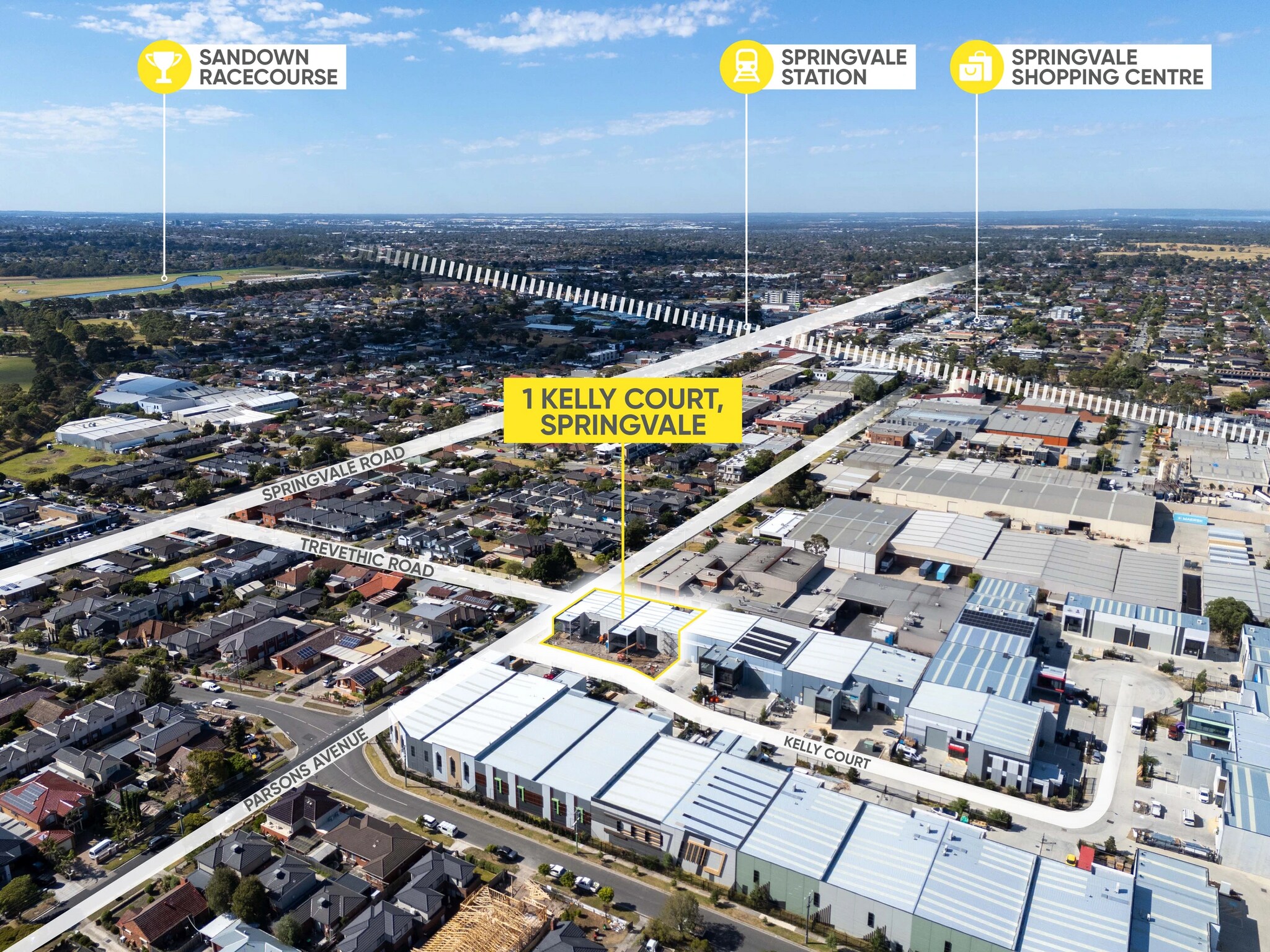 1-5 Kelly Ct, Springvale en alquiler Vista aérea- Imagen 1 de 2