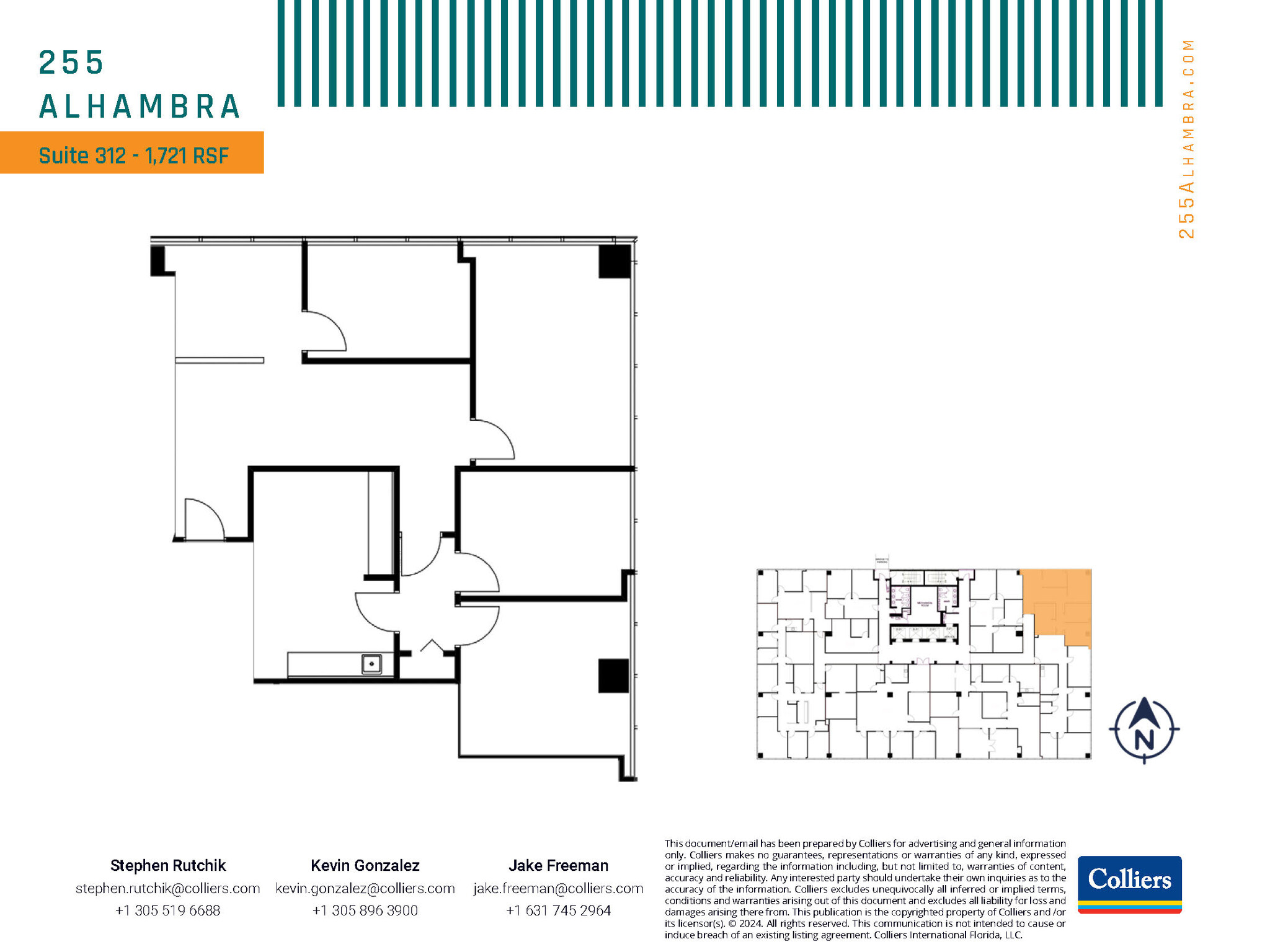 255 Alhambra Cir, Coral Gables, FL en alquiler Plano de la planta- Imagen 1 de 1