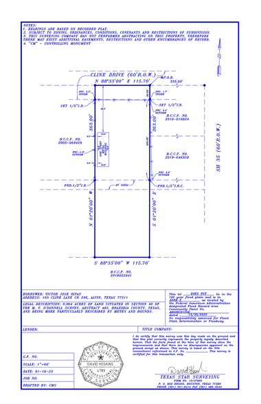 103 Cline Dr, Alvin, TX en venta - Plano del sitio - Imagen 2 de 2