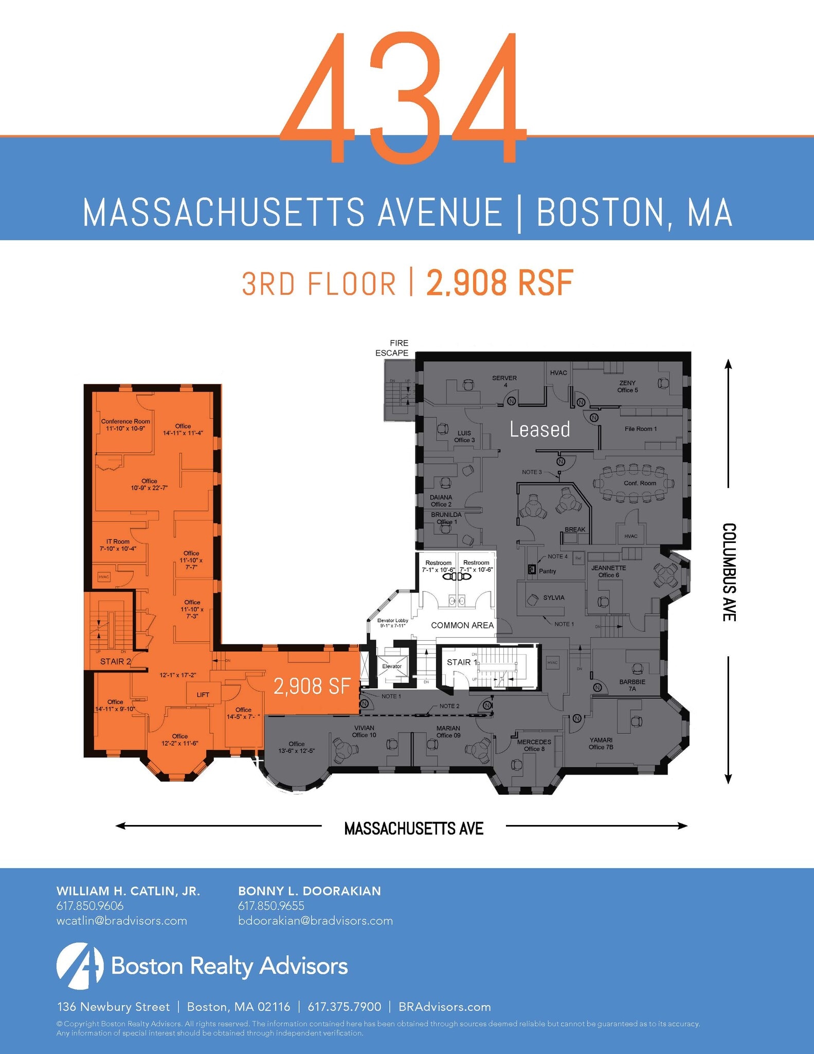 434-440 Massachusetts Ave, Boston, MA en alquiler Plano de la planta- Imagen 1 de 1