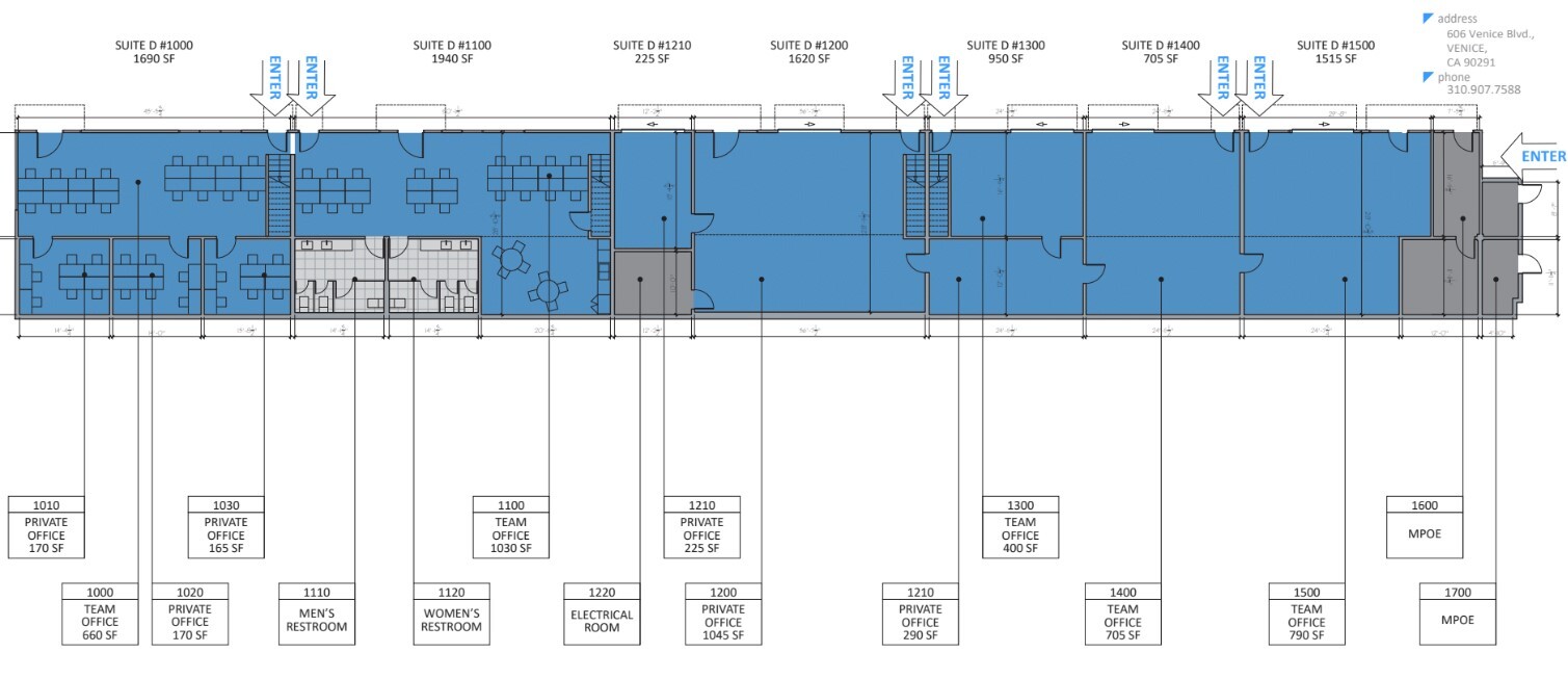 606 Venice Blvd, Venice, CA en alquiler Plano de la planta- Imagen 1 de 2