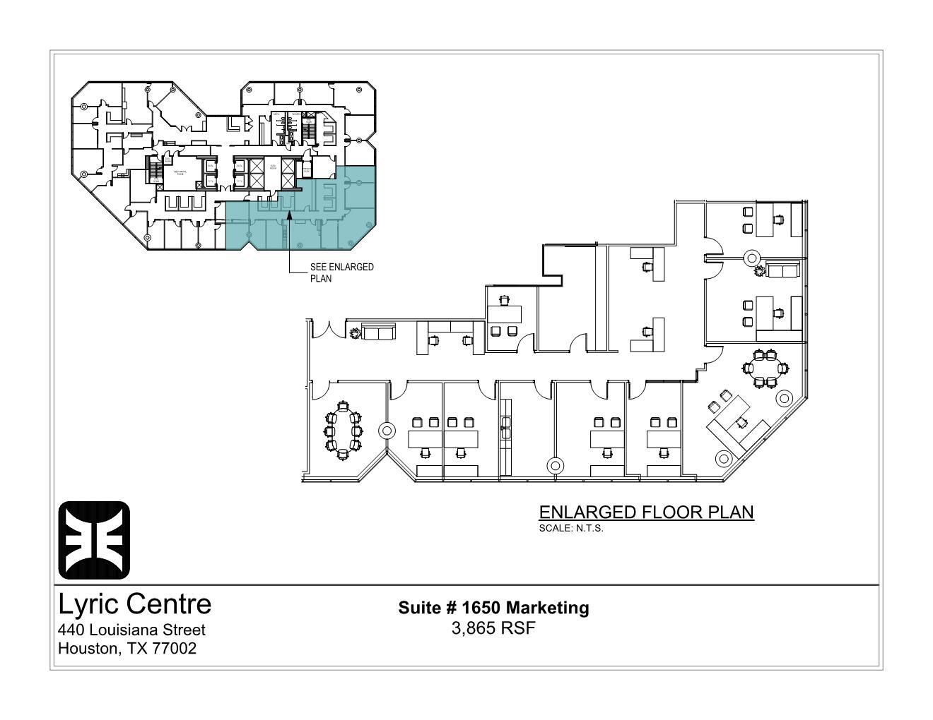 440 Louisiana St, Houston, TX en alquiler Plano de la planta- Imagen 1 de 2