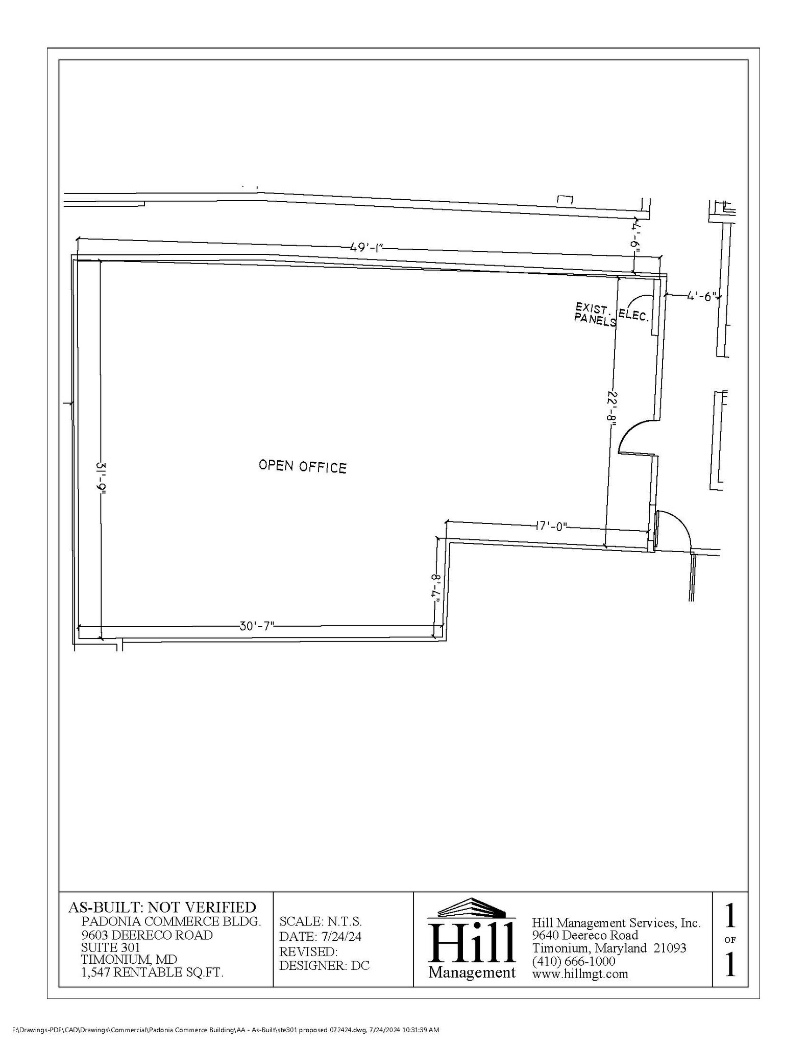 9603 Deereco Rd, Timonium, MD en alquiler Plano de la planta- Imagen 1 de 1