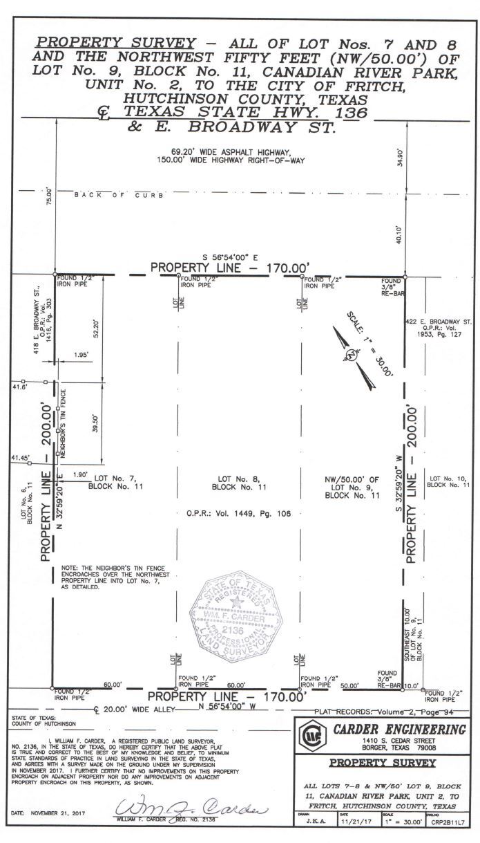 422 E Broadway St, Fritch, TX en venta Plano del sitio- Imagen 1 de 3