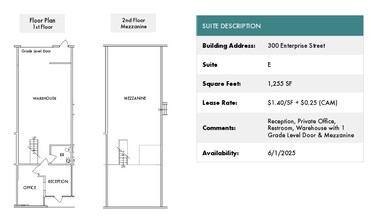 302 Enterprise St, Escondido, CA en alquiler Plano de la planta- Imagen 1 de 1