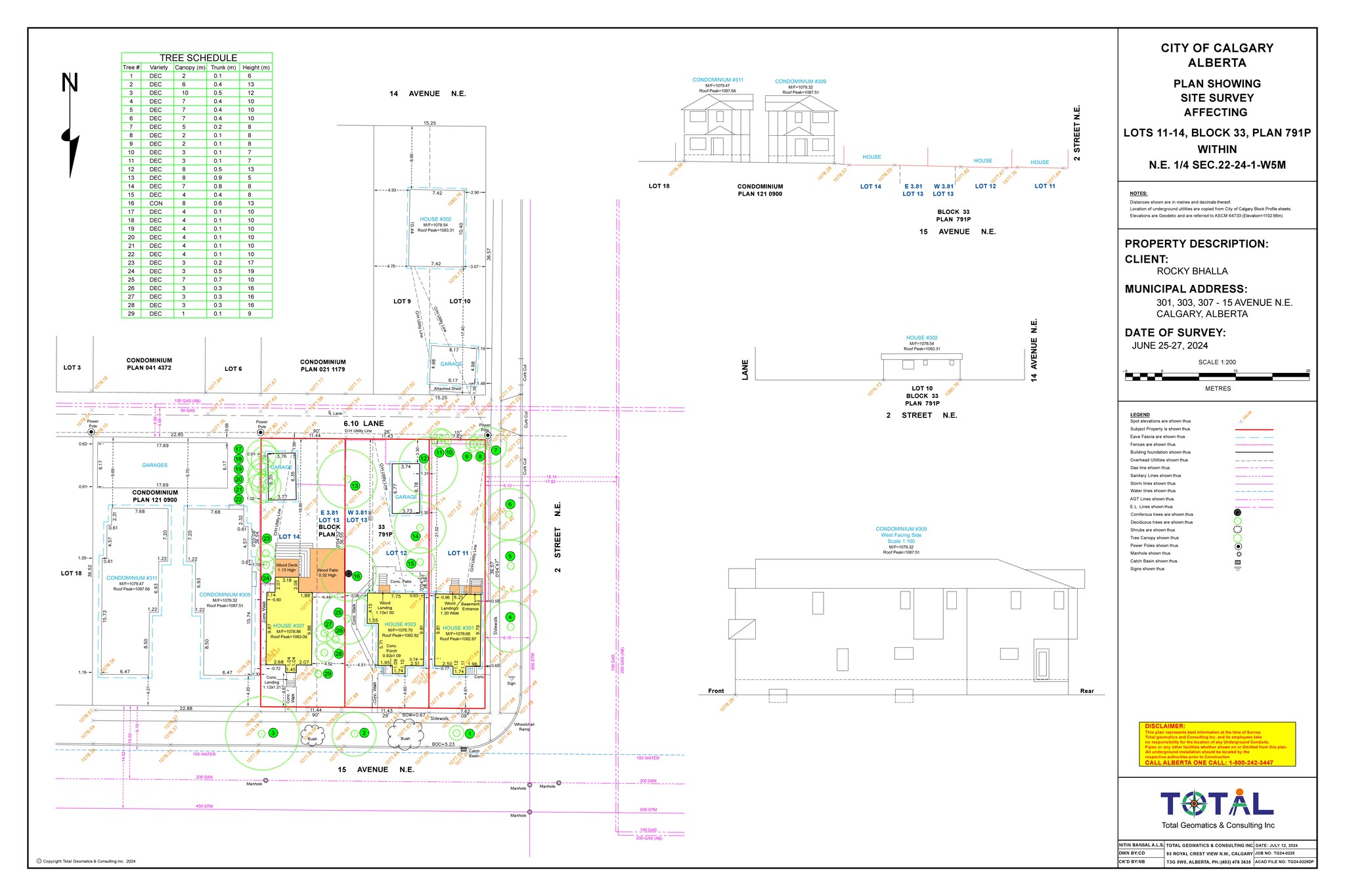 301 15 Av NE, Calgary, AB en venta Plano del sitio- Imagen 1 de 2