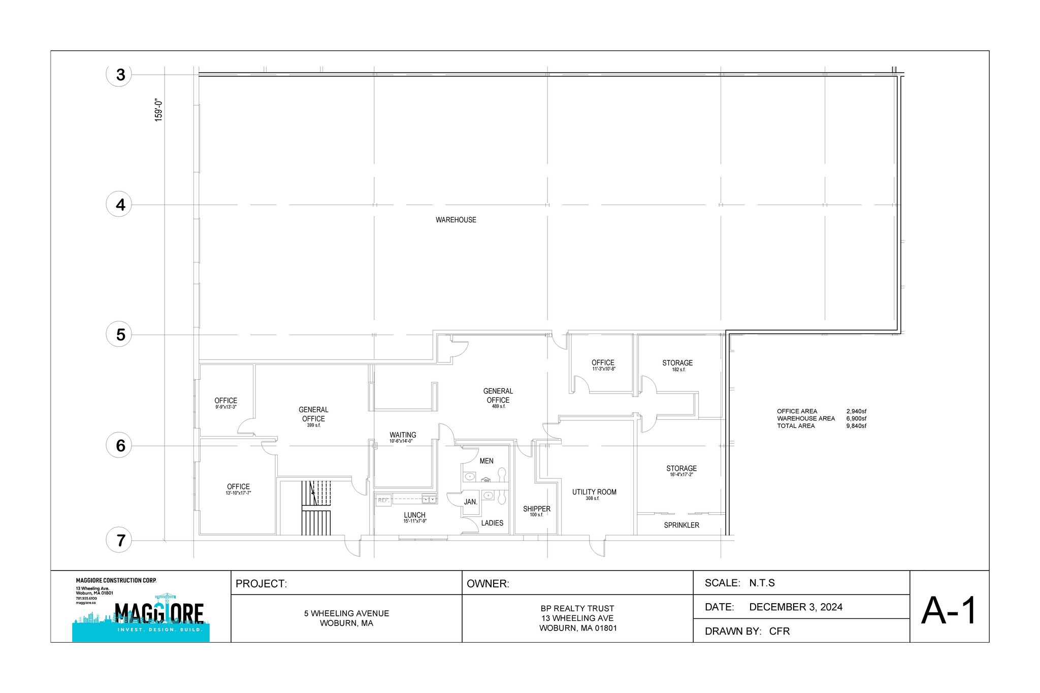 5 Wheeling Ave, Woburn, MA en alquiler Plano de la planta- Imagen 1 de 1