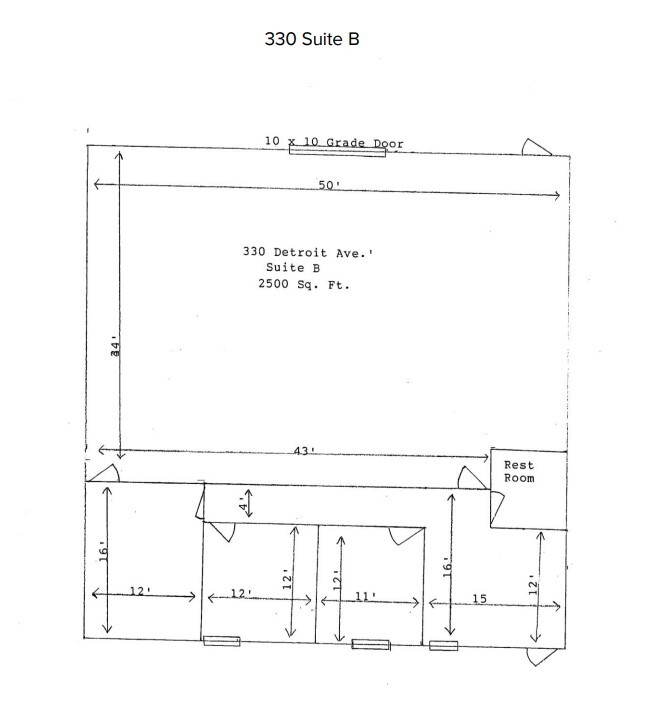 300-330 Detroit Ave, Monroe, MI en alquiler Plano de la planta- Imagen 1 de 1