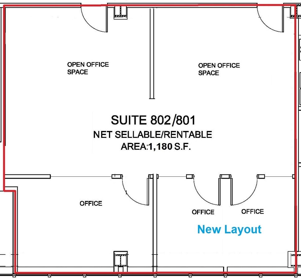 14 NE 1st Ave, Miami, FL 33132 - Unidad 801/802 - - Plano de la planta - Image 1 of 1