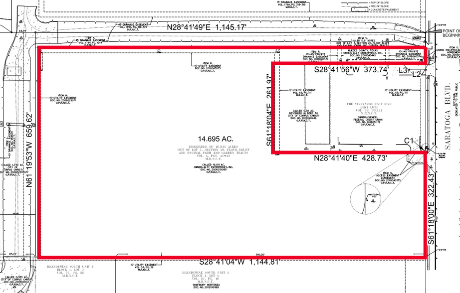 Saratoga Blvd, Corpus Christi, TX en venta - Plano de solar - Imagen 2 de 2