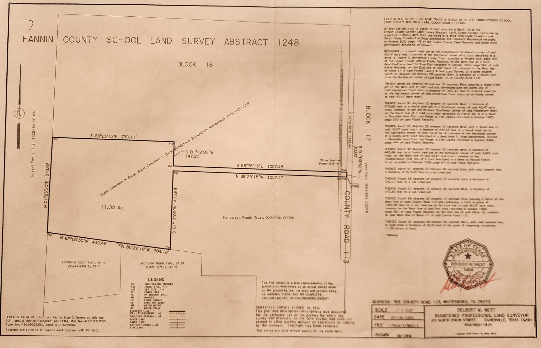 TBD County Road 113, Whitesboro, TX en venta Plano de solar- Imagen 1 de 2