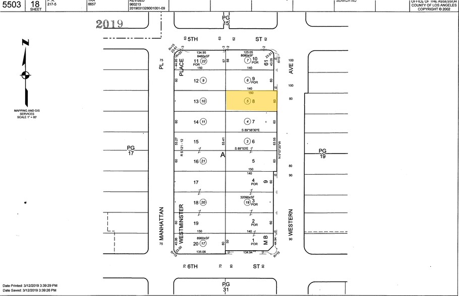 511 S Western Ave, Los Angeles, CA en alquiler - Plano de solar - Imagen 3 de 3