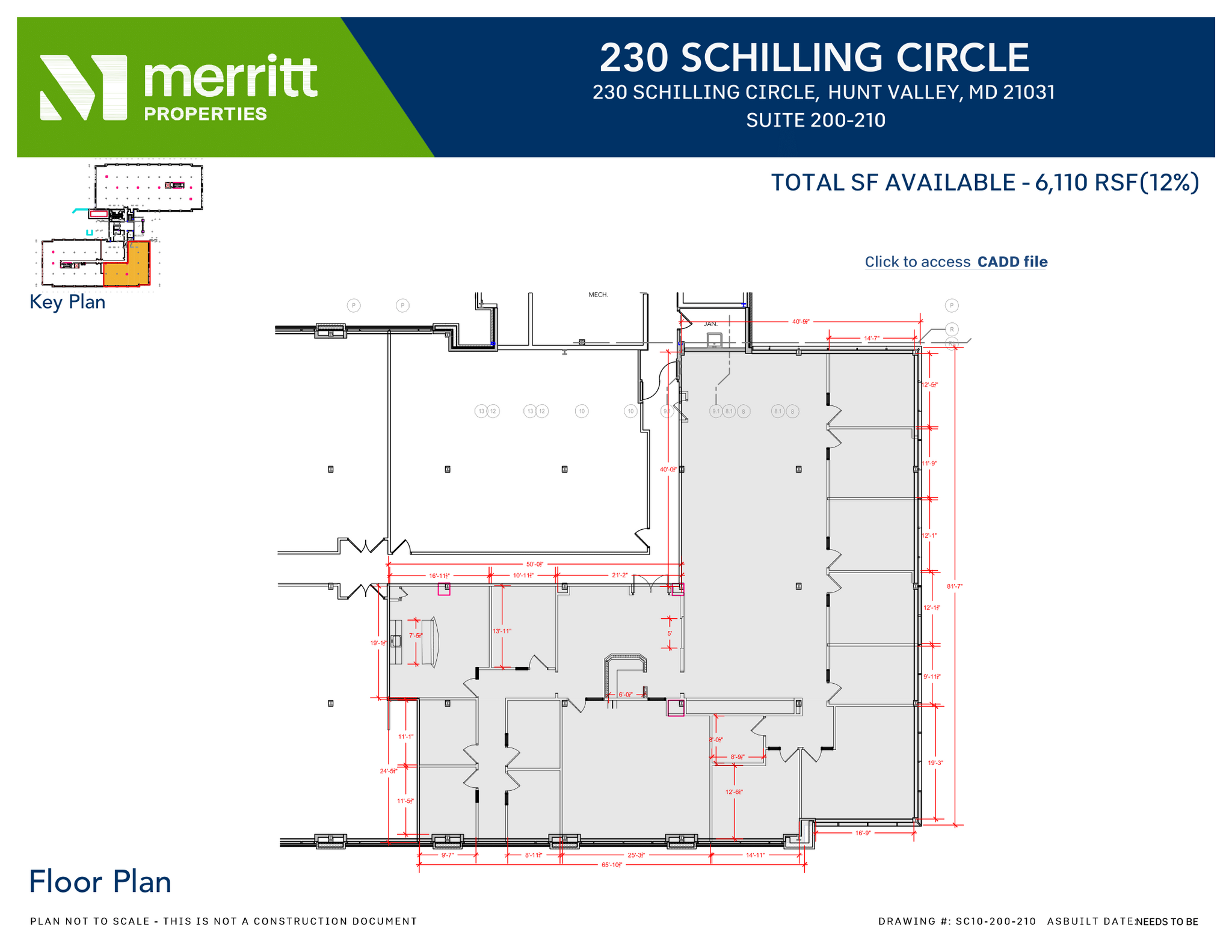 215 Schilling Cir, Hunt Valley, MD en alquiler Plano de la planta- Imagen 1 de 1