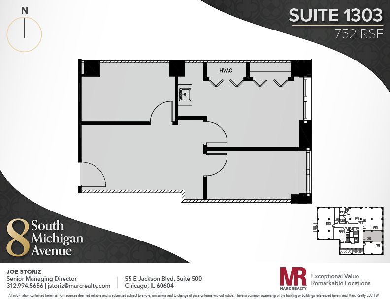 8 S Michigan Ave, Chicago, IL en alquiler Plano de la planta- Imagen 1 de 7