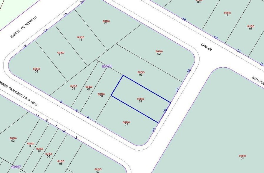 Terreno en El Vendrell, Tarragona en venta - Plano de solar - Imagen 1 de 4