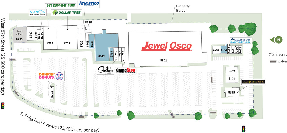 8707-8767 Ridgeland Ave, Oak Lawn, IL en alquiler - Plano del sitio - Imagen 3 de 21