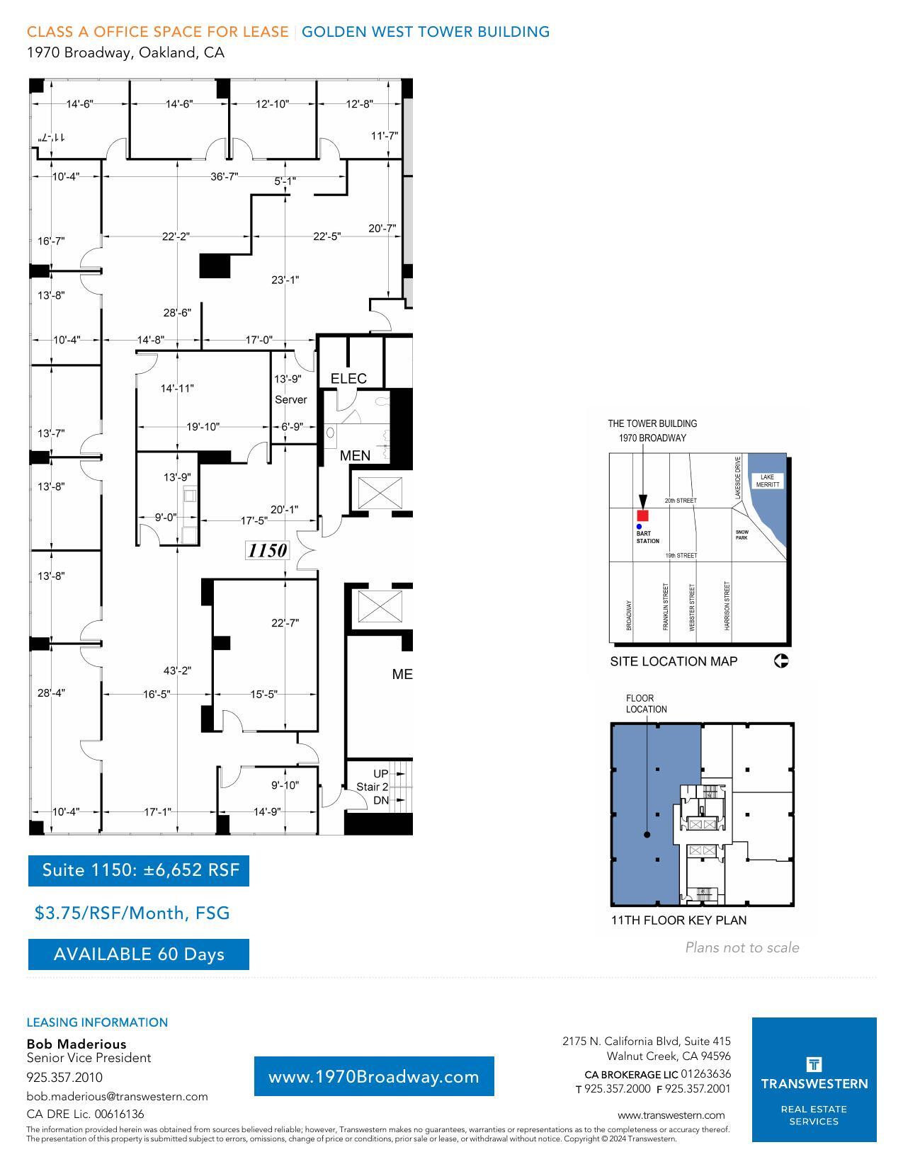 1970 Broadway, Oakland, CA en alquiler Plano de la planta- Imagen 1 de 1