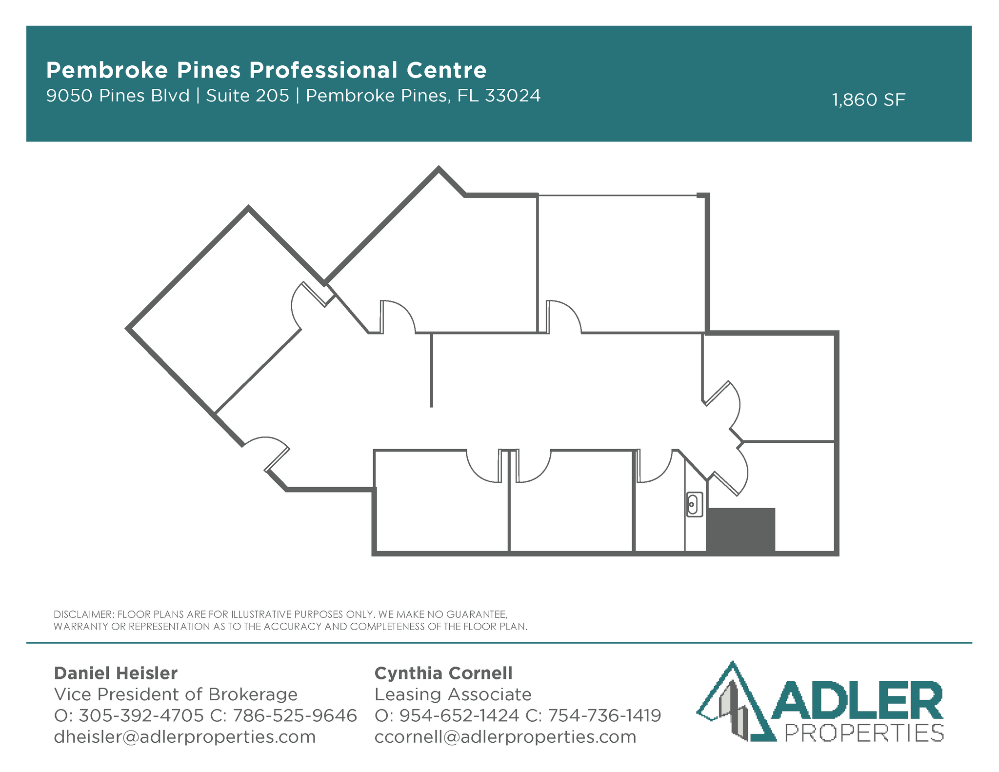 9050 Pines Blvd, Pembroke Pines, FL en alquiler Plano de la planta- Imagen 1 de 1