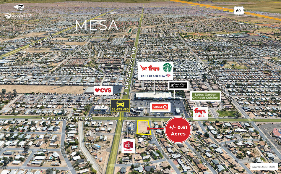 SWC Ellsworth & Broadway, Mesa, AZ en alquiler - Vista aérea - Imagen 1 de 3