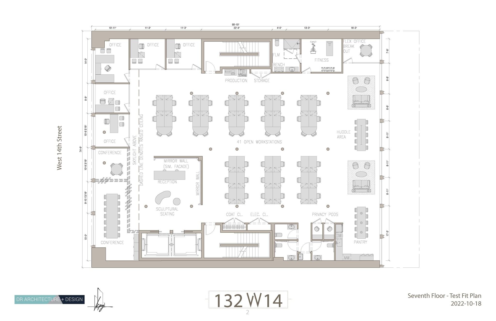 132 W 14th St, New York, NY en venta Plano de planta tipo- Imagen 1 de 3