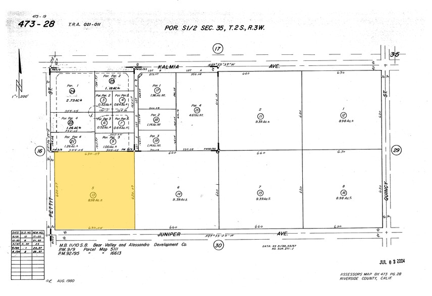 Pettit St And Juniper Ave, Moreno Valley, CA en venta - Plano de solar - Imagen 1 de 1