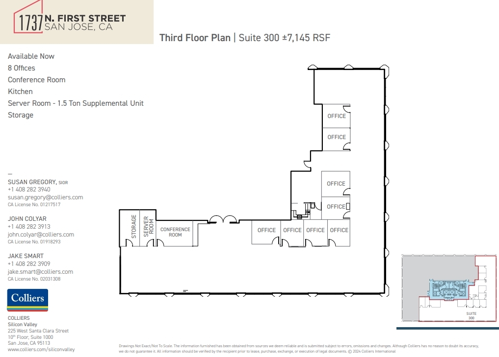 1737 N 1st St, San Jose, CA en alquiler Plano de la planta- Imagen 1 de 1