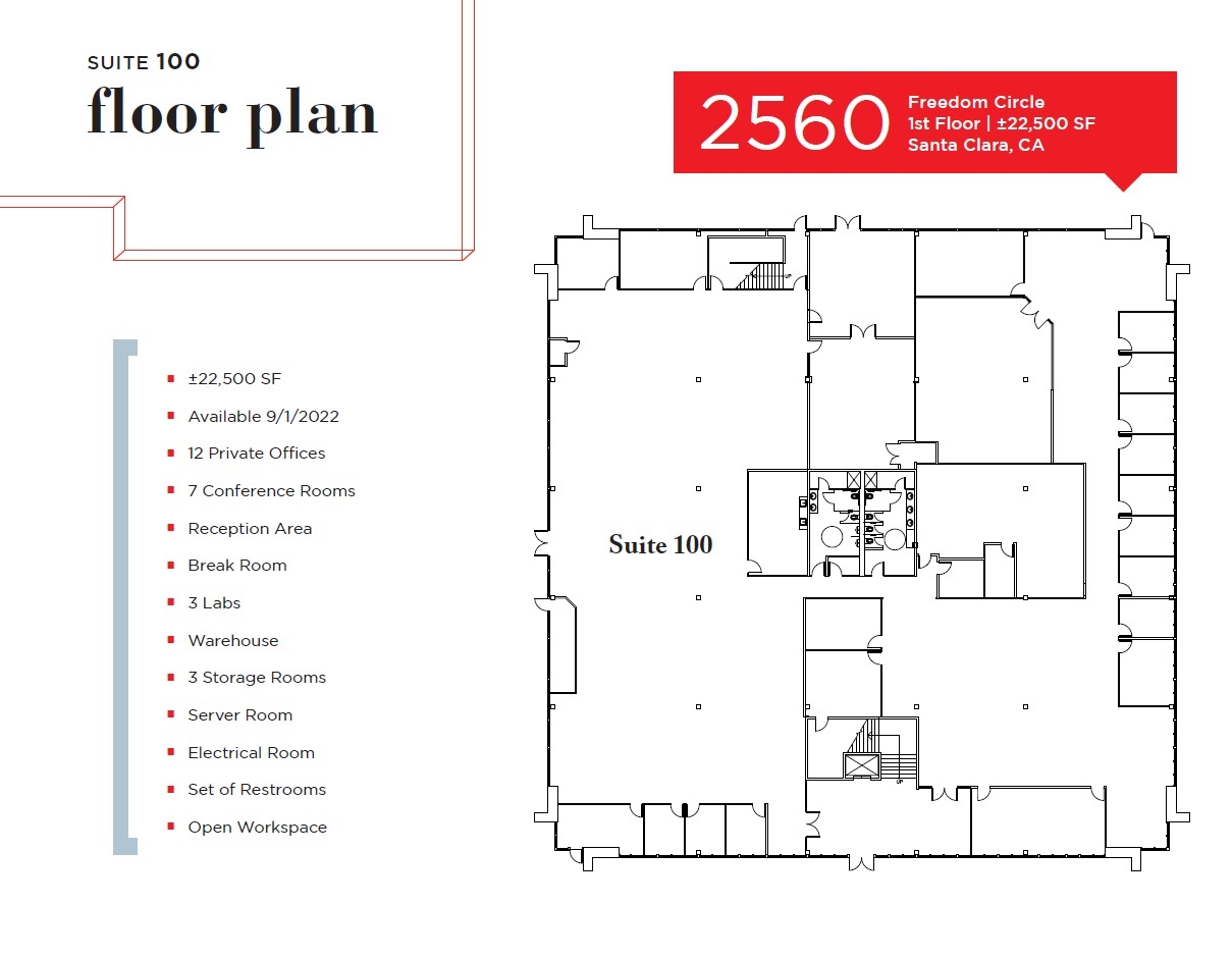 2518 Mission College Blvd, Santa Clara, CA en alquiler Plano de la planta- Imagen 1 de 1