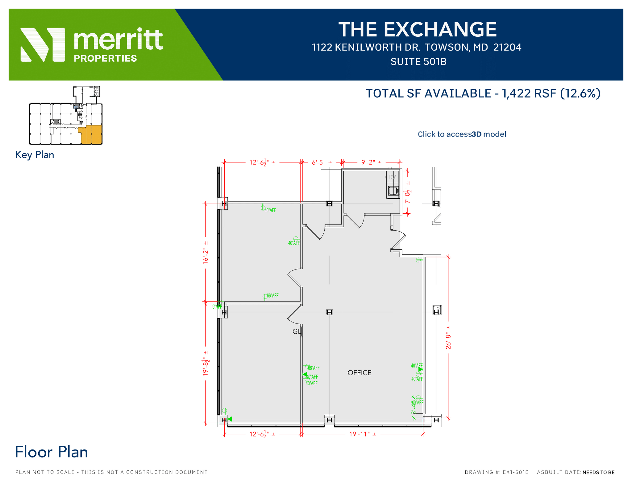 1122 Kenilworth Dr, Towson, MD en alquiler Plano de la planta- Imagen 1 de 1