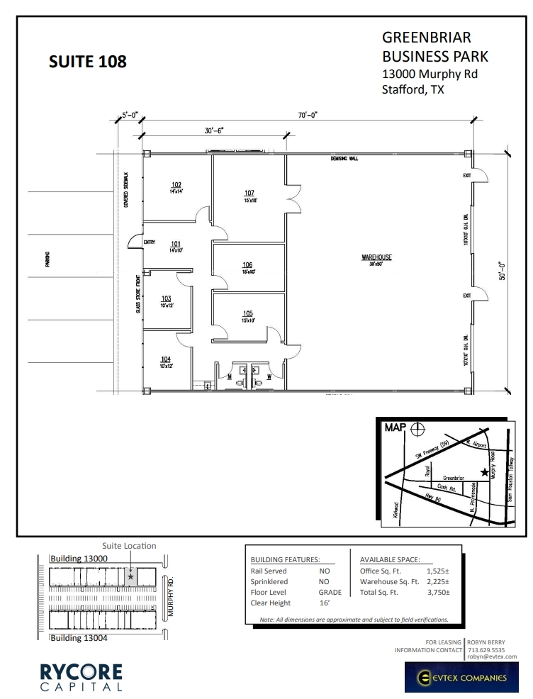 13000 Murphy Rd, Stafford, TX en alquiler Plano de la planta- Imagen 1 de 1