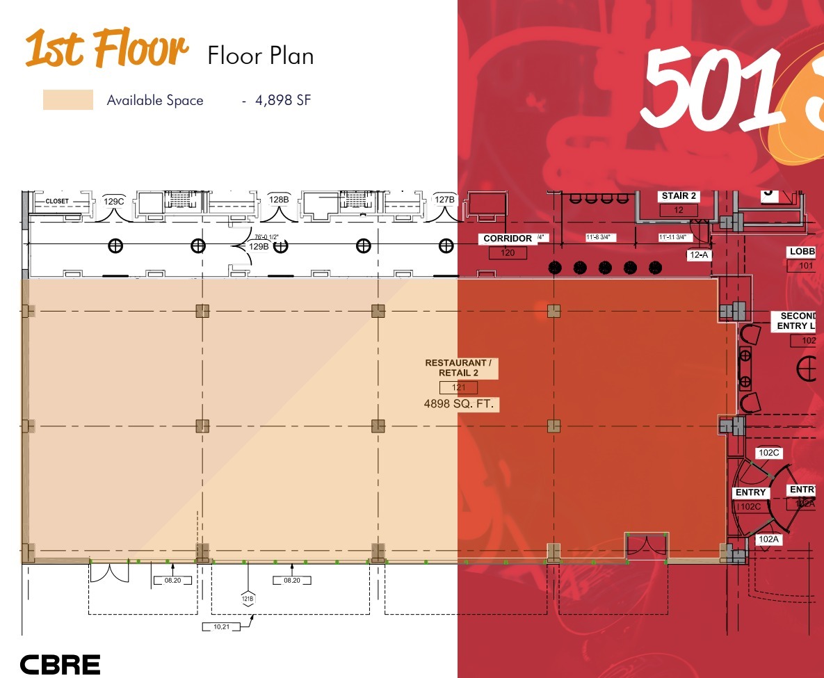 501 S 4th St, Louisville, KY en alquiler Plano de la planta- Imagen 1 de 1